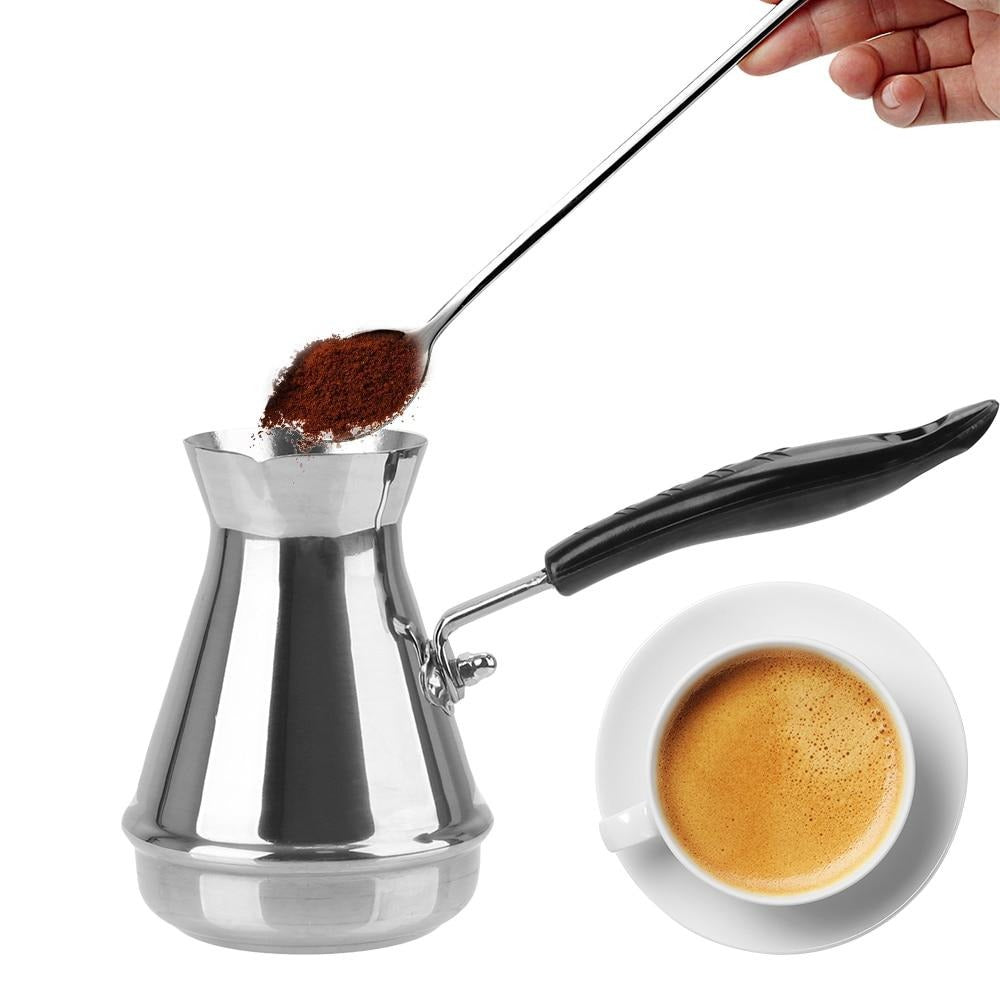 Stainless Steel European Long Handle Moka Pot Butter Melting Pot Coffee Utensils Turkish Coffee Pot Kitchen Tools